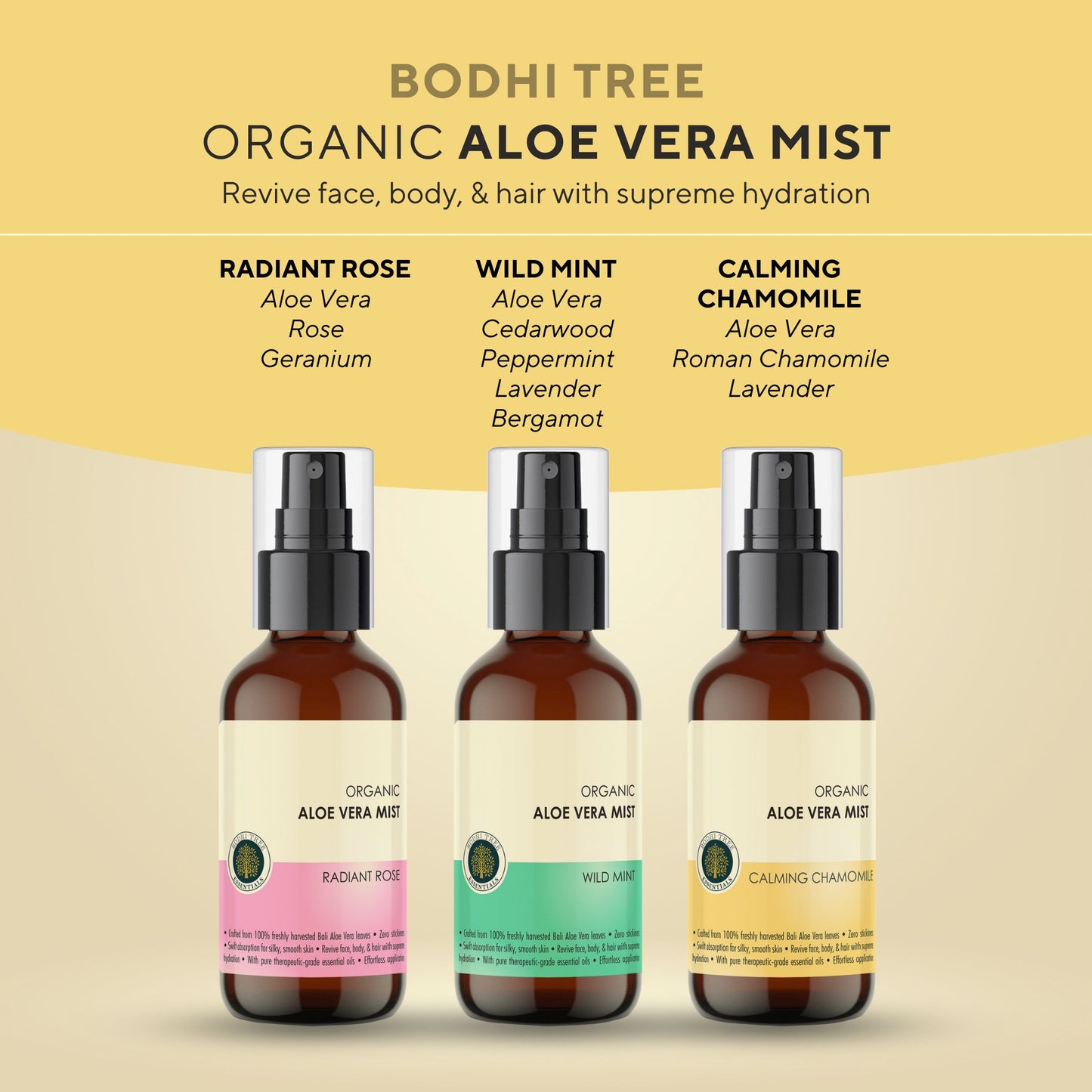 Bodhi Tree Organic Aloe Vera Mist - Calming Chamomile 120 ml