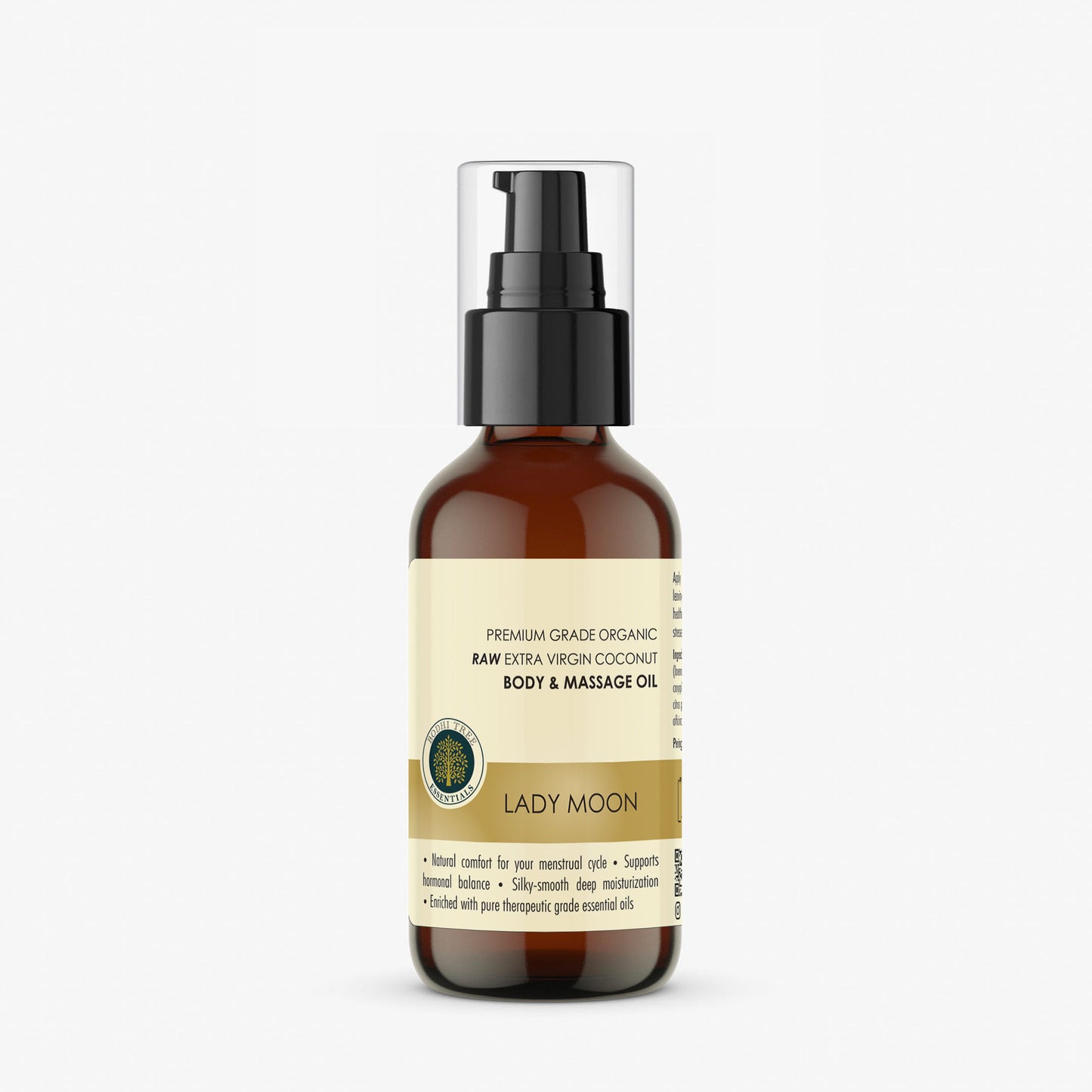 Bodhi Tree Premium Grade Organic Raw Extra Virgin Coconut Body & Massage Oil - Lady Moon 120 ml