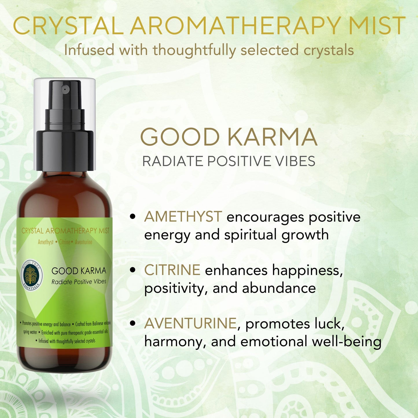 Bodhi Tree Crystal Aromatherapy Mist - Good Karma 120 ml