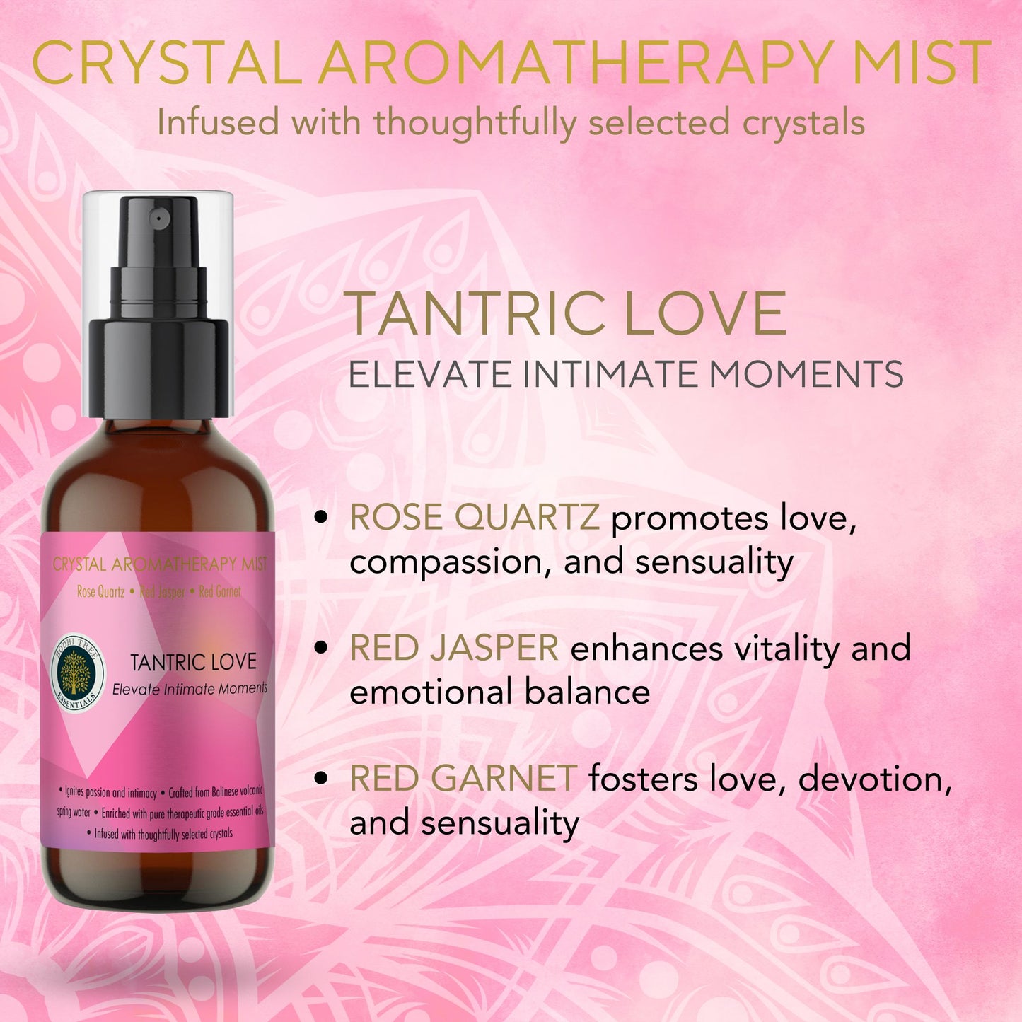 Bodhi Tree Crystal Aromatherapy Mist - Tantric Love 120 ml