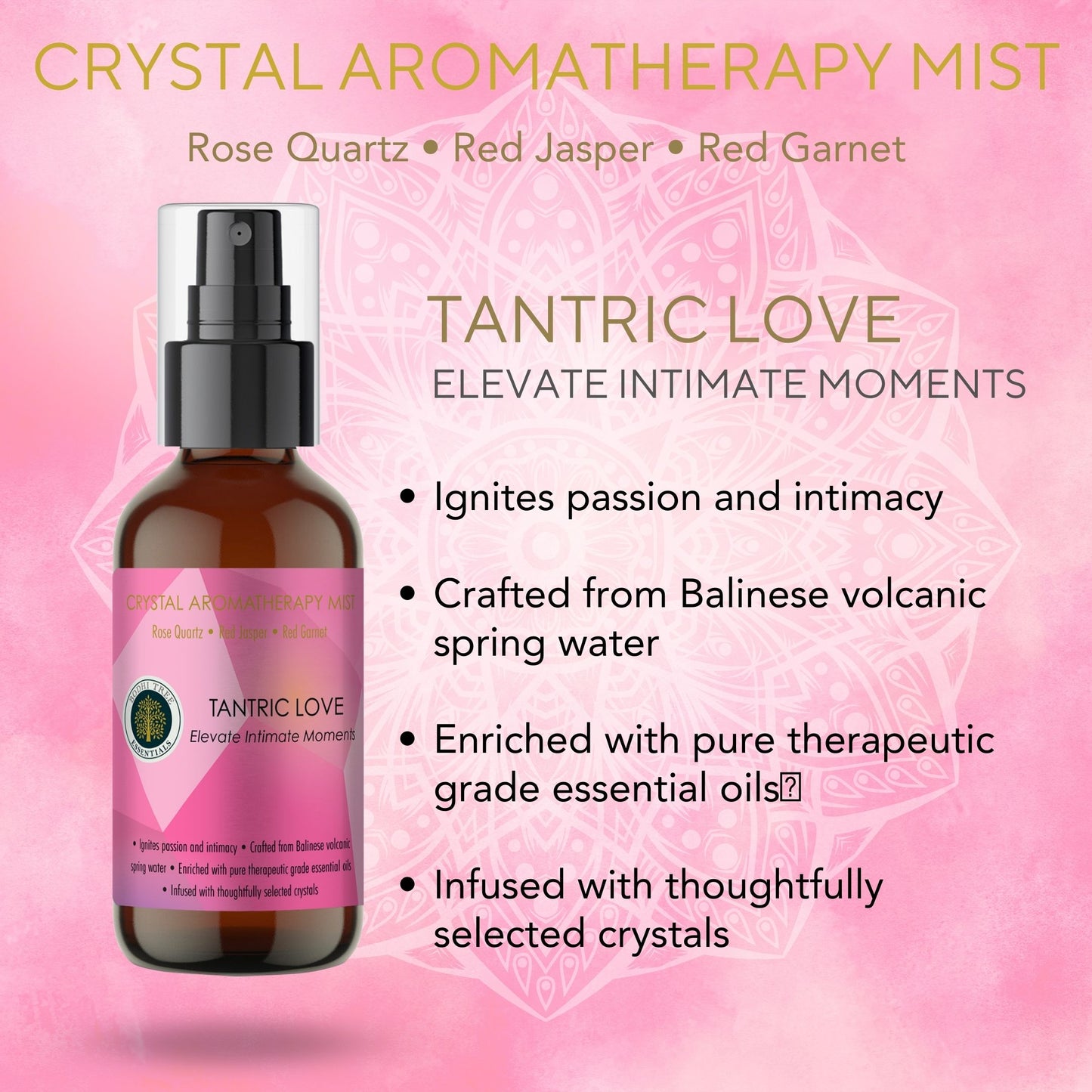 Bodhi Tree Crystal Aromatherapy Mist - Tantric Love 120 ml