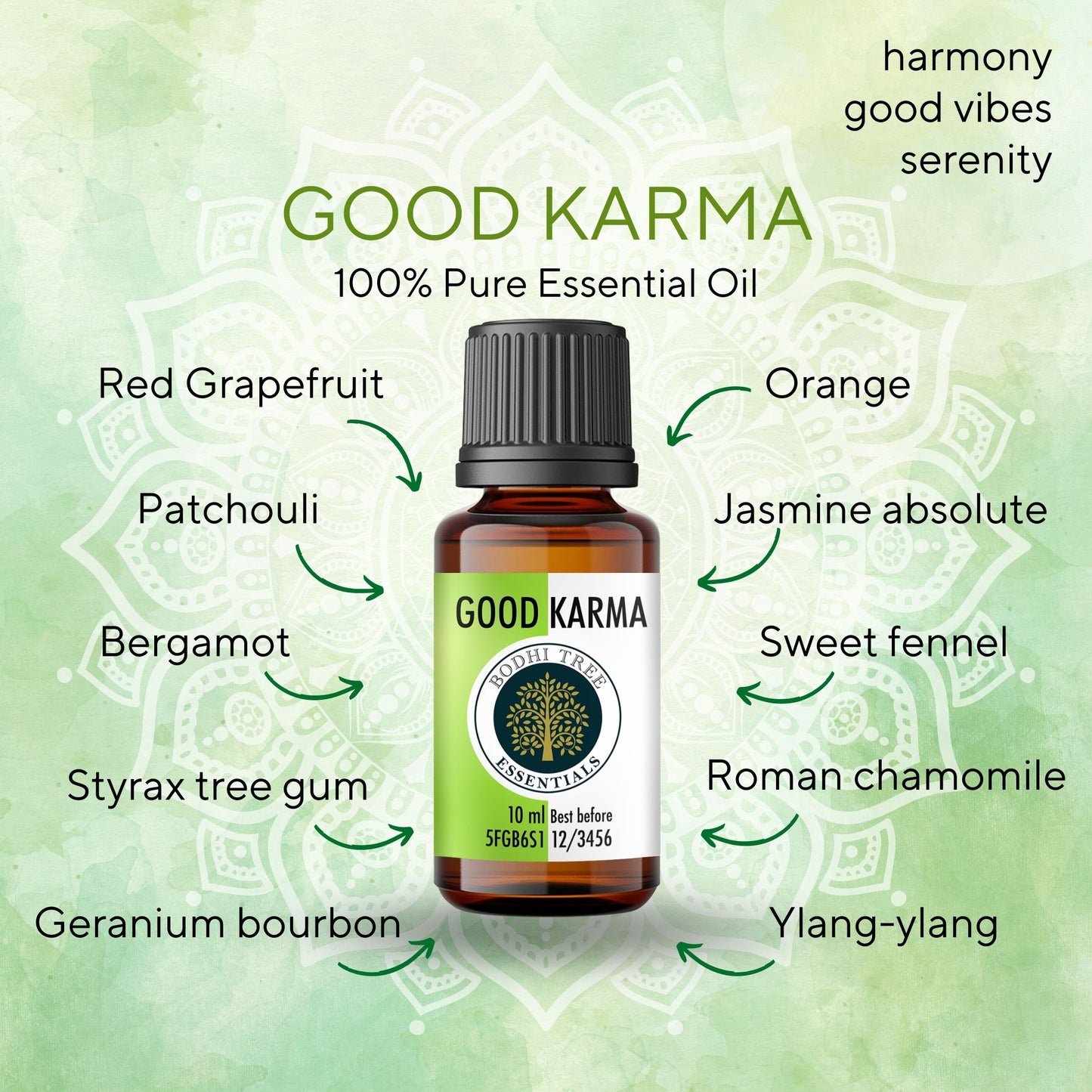 Bodhi Tree 100% Pure Essential Oil Blend - Good Karma - Therapeutic Grade