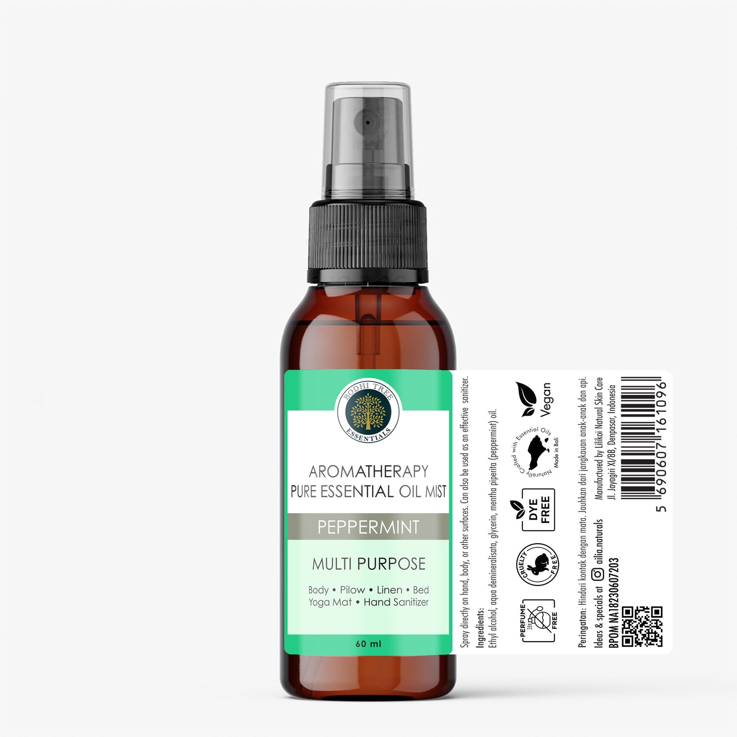 Bodhi Tree Aromatherapy Pure Essential Oil Mist - Peppermint 60 ml