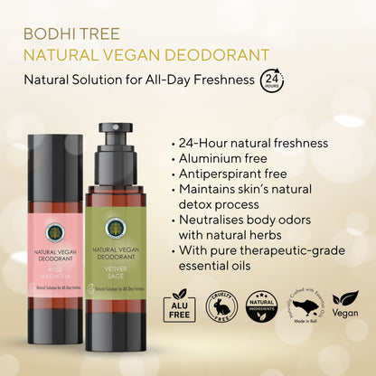 Bodhi Tree Natural Vegan Deodorant - Rose Magnolia 80 ml