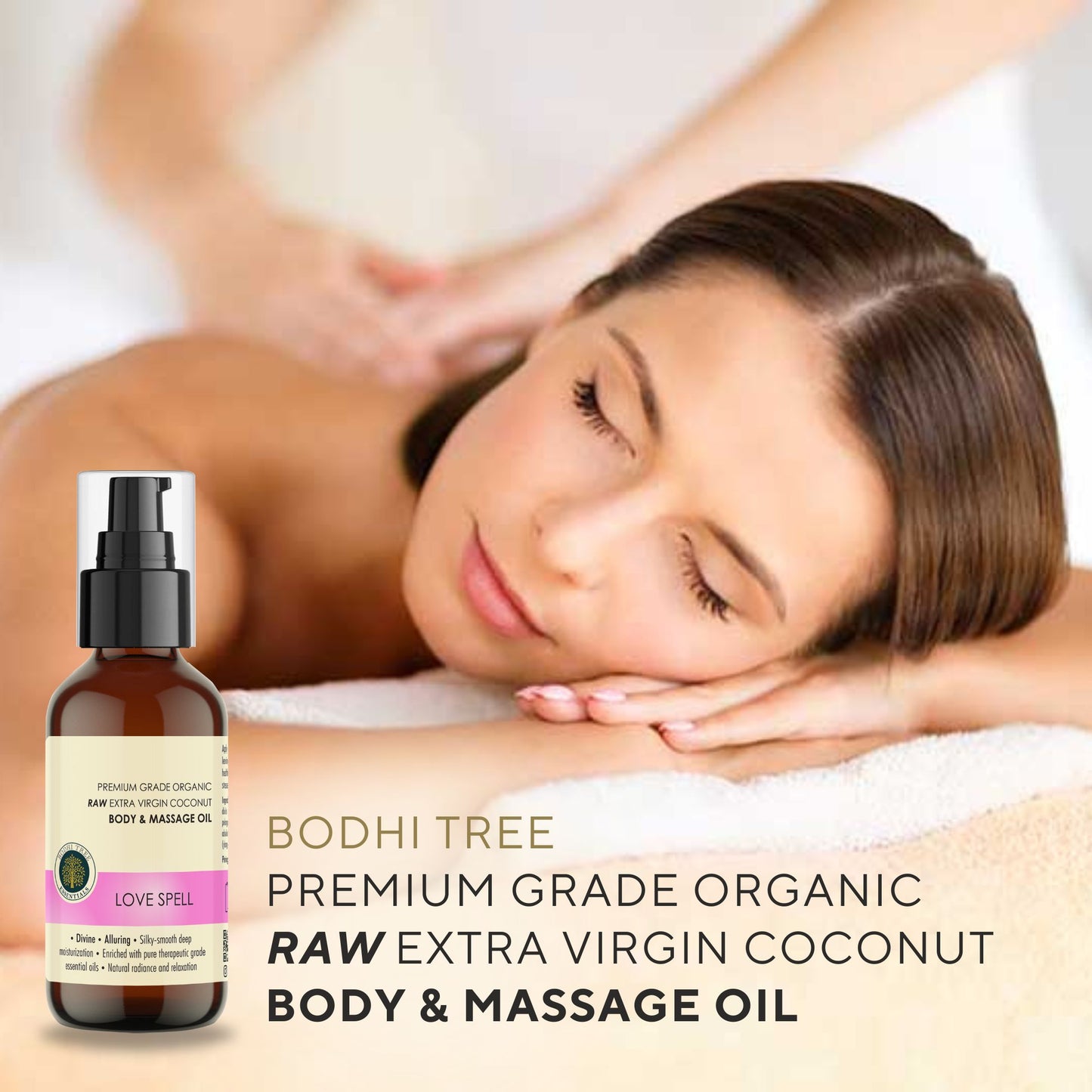Bodhi Tree Premium Grade Organic Raw Extra Virgin Coconut Body & Massage Oil - Good Karma 120 ml