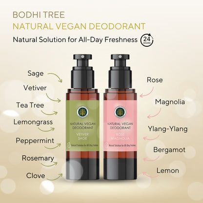 Bodhi Tree Natural Vegan Deodorant - Rose Magnolia 80 ml