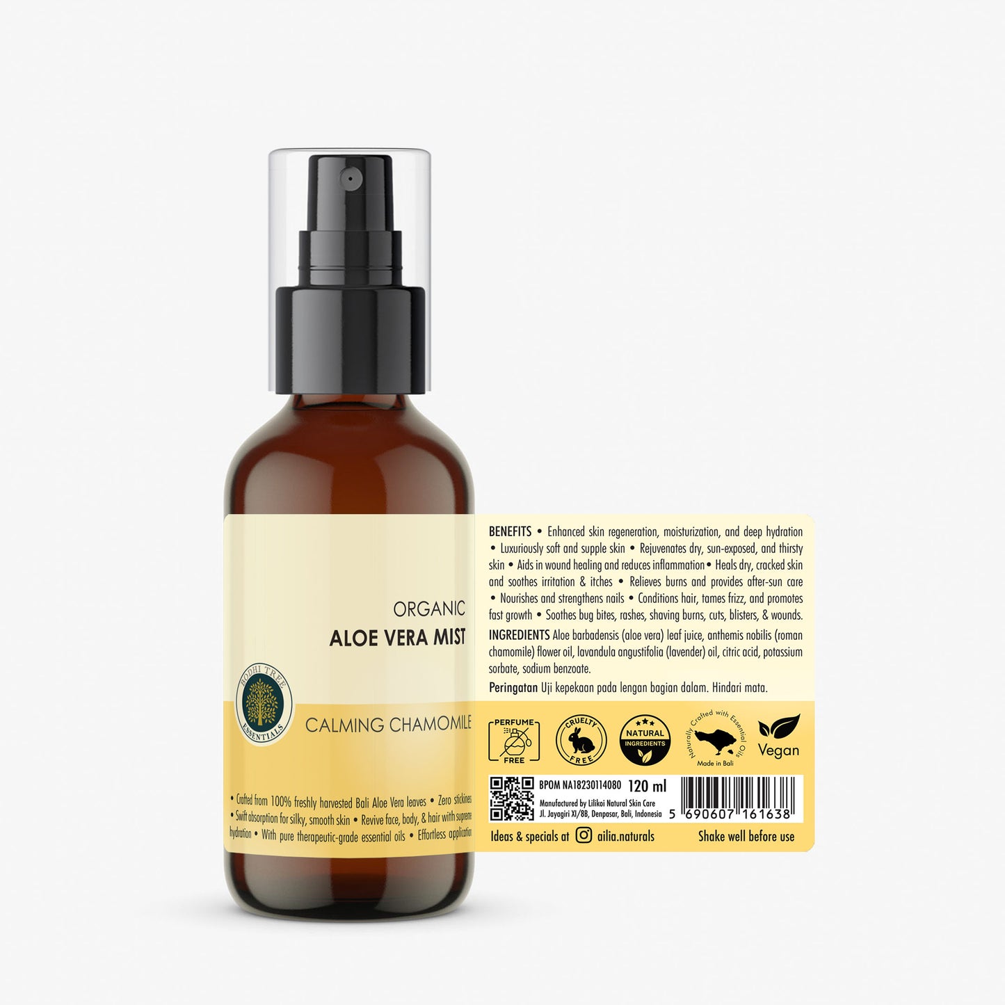 Bodhi Tree Organic Aloe Vera Mist - Calming Chamomile 120 ml