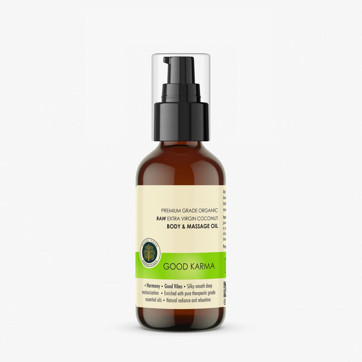 Bodhi Tree Premium Grade Organic Raw Extra Virgin Coconut Body & Massage Oil - Good Karma 120 ml