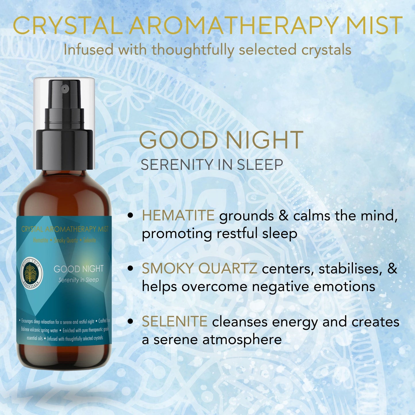 Bodhi Tree Crystal Aromatherapy Mist - Good Night 120 ml