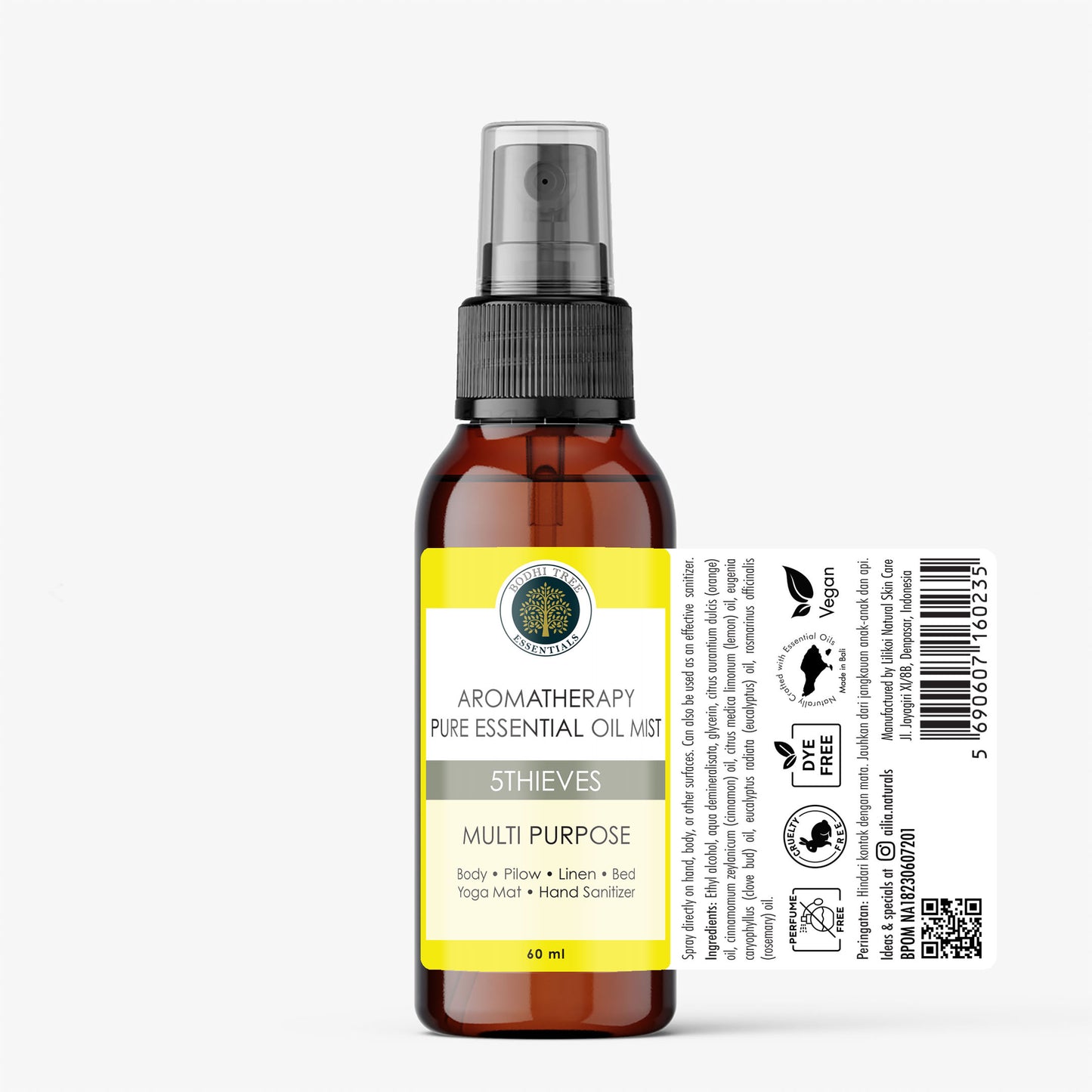 Bodhi Tree Aromatherapy Pure Essential Oil Mist - 5Thieves 60 ml