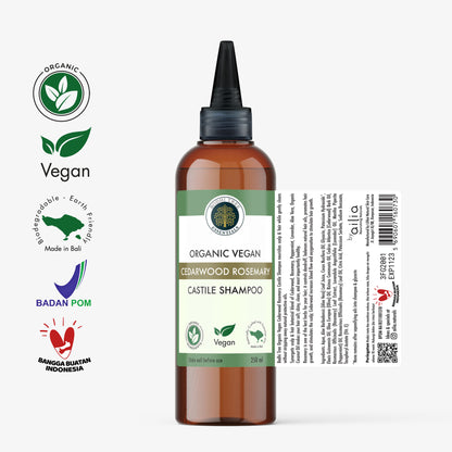 Bodhi Tree Organic Vegan Cedarwood Rosemary Castile Shampoo 250 ml