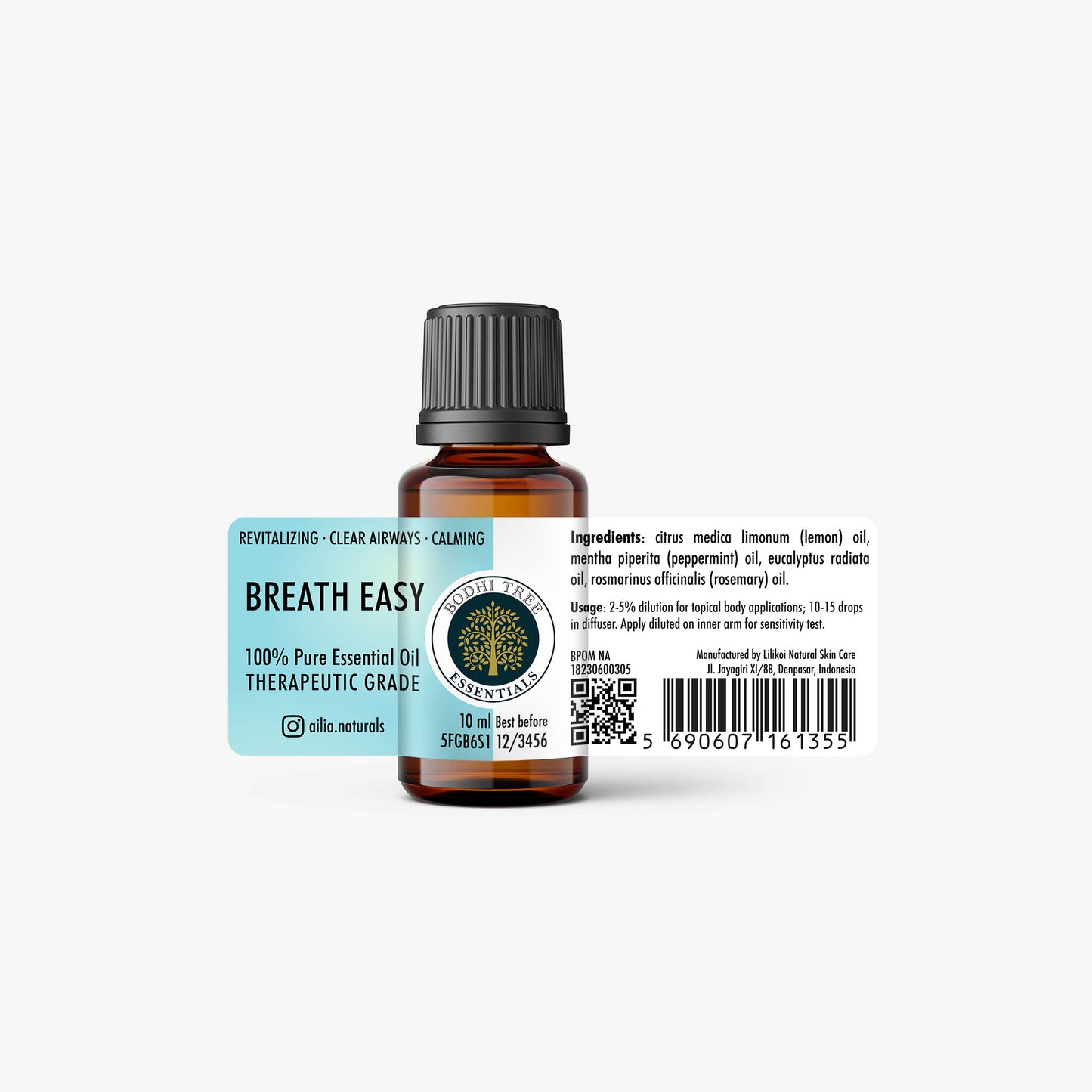 Bodhi Tree 100% Pure Essential Oil Blend - Breathe Easy - Therapeutic Grade